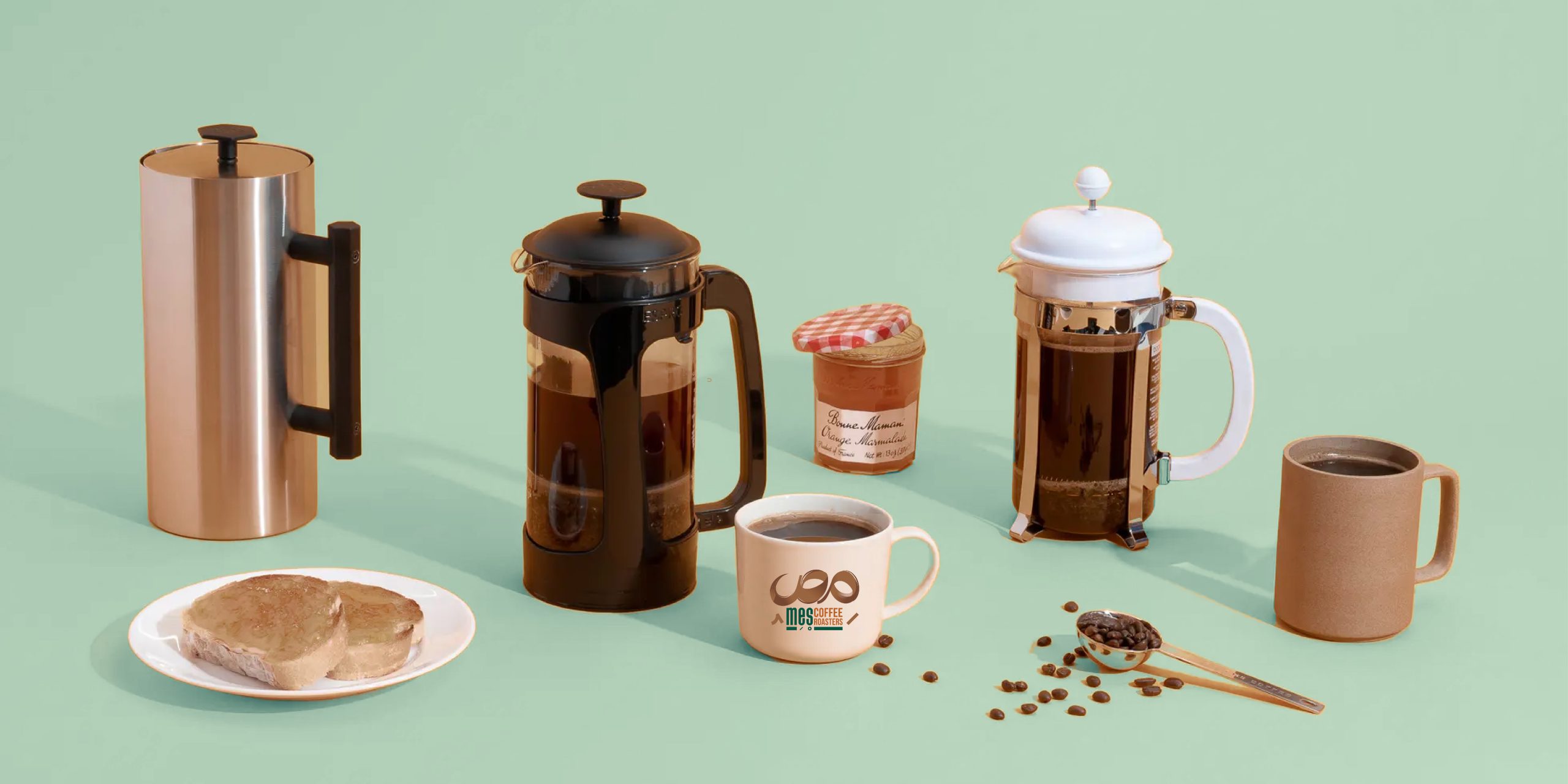 دم آوری قهوه فرانسه ممتاز با انواع مدل فرنچ پرس های شیشه ای و فلزی